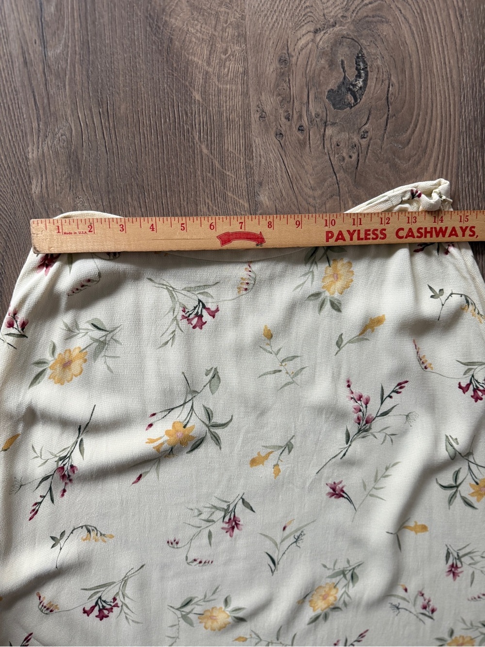 Rena Rowan Butter Yellow Maxi Skirt with Yellow&Red Floral Print VNT sise14 - Picture 7 of 8